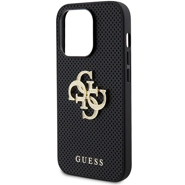 Защитный чехол Guess Perforated Glitter Logo для Apple iPhone 15 Pro Max - Black: фото 6 из 8