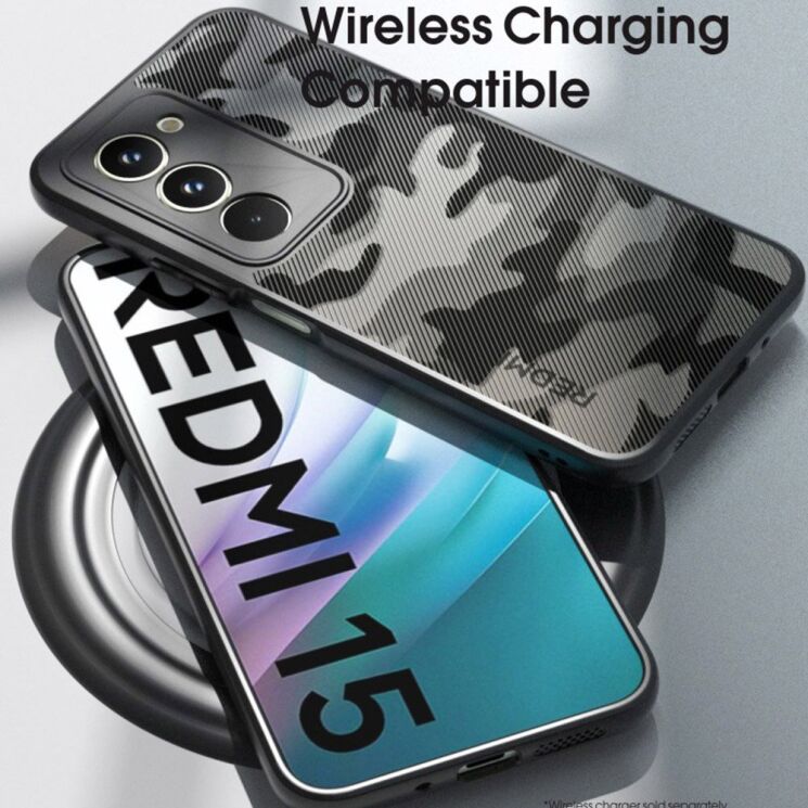 Захисний чохол IBMRS Military для Xiaomi Redmi 15 - Grid Camouflage: фото 4 з 6