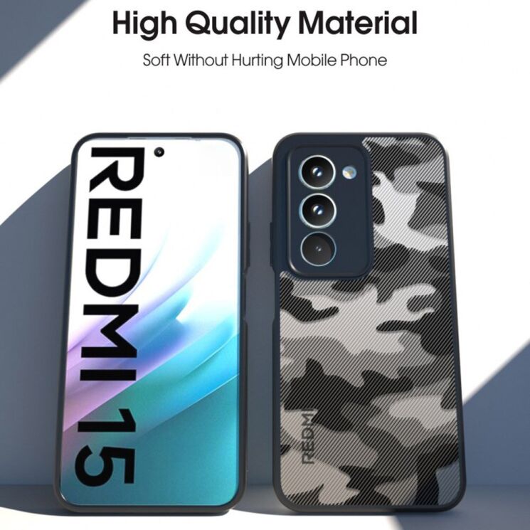 Захисний чохол IBMRS Military для Xiaomi Redmi 15 - Grid Camouflage: фото 2 з 6