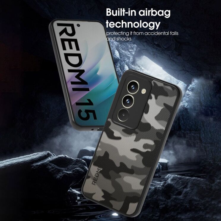 Захисний чохол IBMRS Military для Xiaomi Redmi 15 - Grid Camouflage: фото 3 з 6