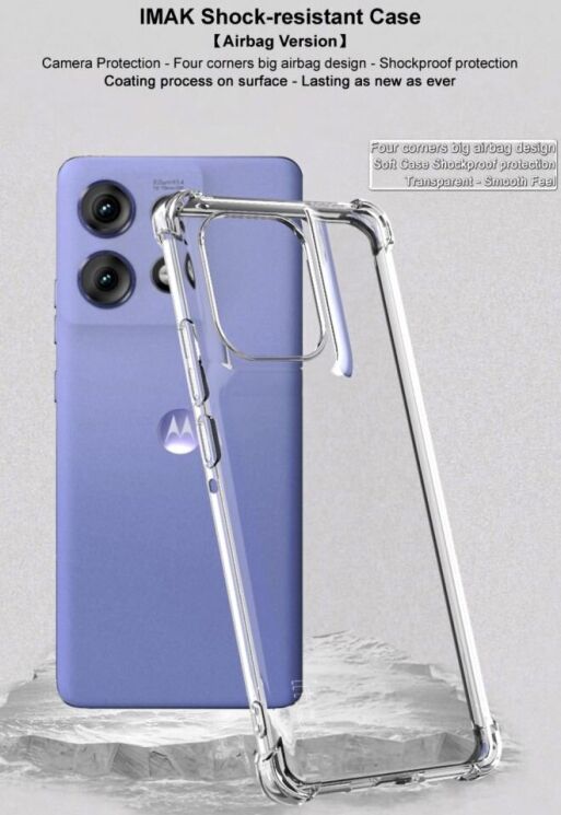 Защитный чехол IMAK Airbag MAX Case для Motorola Edge 50 Pro - Transparent Black: фото 7 из 13