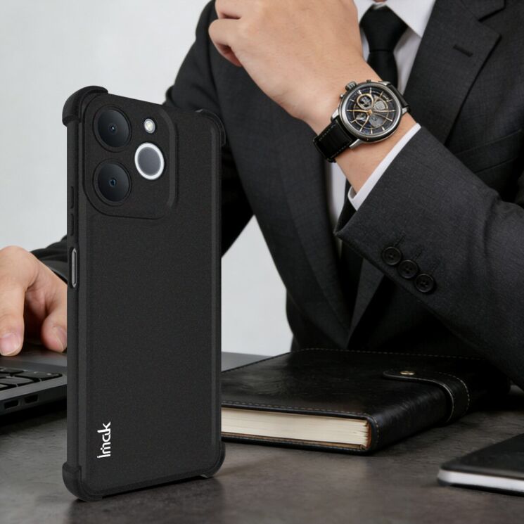 Захисний чохол IMAK Airbag Sand Case для Realme Note 70 - Matte Black: фото 4 з 9