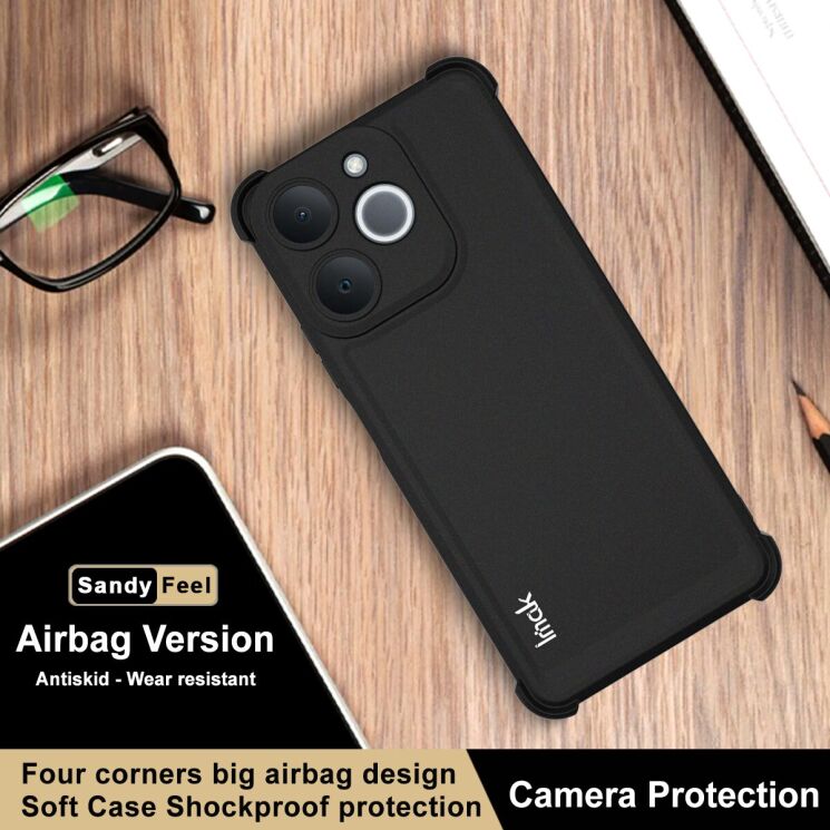 Захисний чохол IMAK Airbag Sand Case для Realme Note 70 - Matte Black: фото 5 з 9