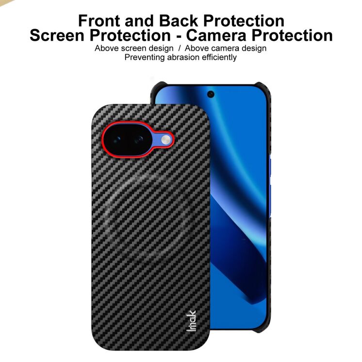Защитный чехол IMAK Carbon Guard with MagSafe для Google Pixel 10a - Carbon Fiber: фото 9 из 9