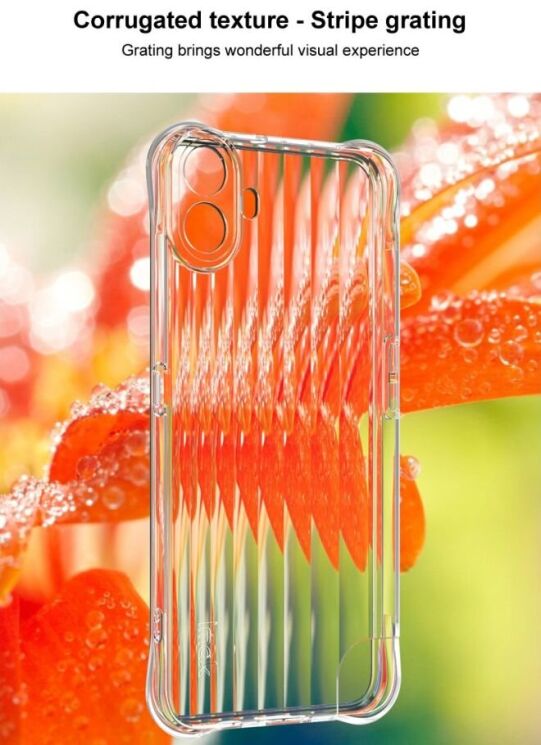 Защитный чехол IMAK Corrugated Airbag для Nothing CMF Phone 1 - Transparent: фото 5 из 10
