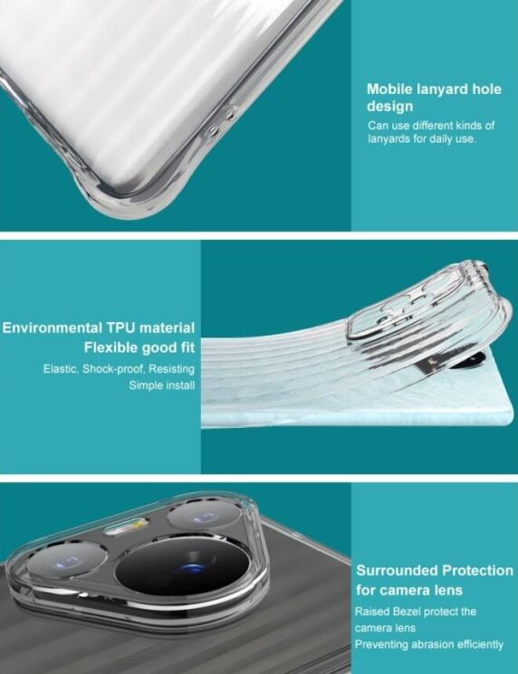 Защитный чехол IMAK Corrugated Airbag для Nothing CMF Phone 1 - Transparent: фото 7 из 10