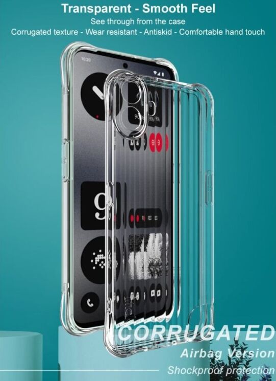 Защитный чехол IMAK Corrugated Airbag для Nothing CMF Phone 1 - Transparent: фото 6 из 10
