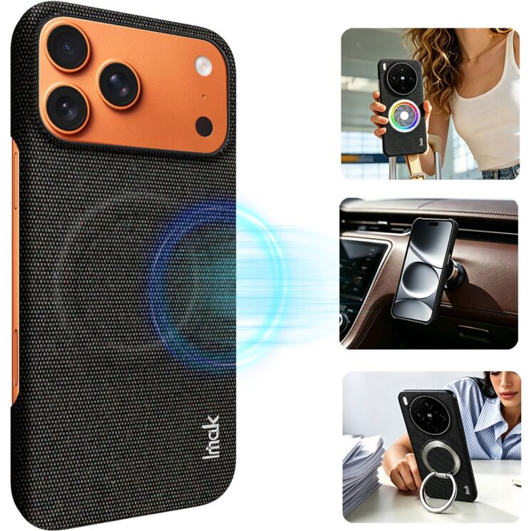 Защитный чехол IMAK Fabric Case with MagSafe для Apple iPhone 18 Pro Max / 17 Pro Max - Black: фото 3 из 11