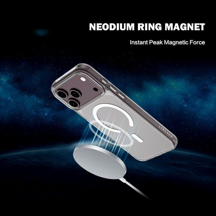 Захисний чохол LEREACH TOC Crystal Magnetic для iPhone 18 Pro / 17 Pro - Transparent: фото 9 з 14