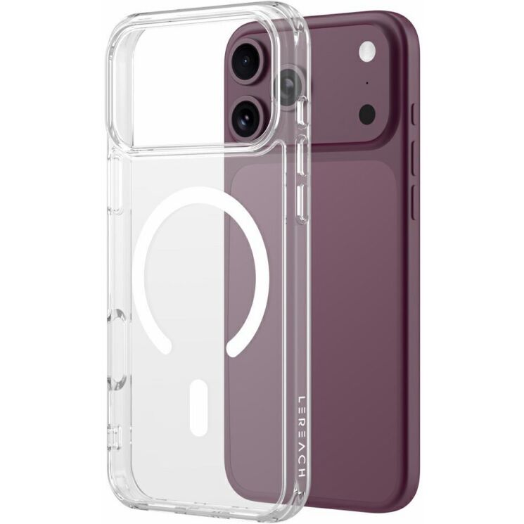 Захисний чохол LEREACH TOC Crystal Magnetic для iPhone 18 Pro / 17 Pro - Transparent: фото 1 з 14