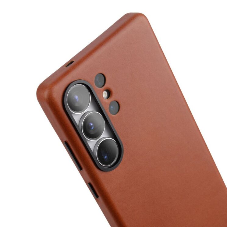 Защитный чехол MELKCO Leather Back Cover (with MagSafe Support) для Samsung Galaxy S25 Ultra (S938) - Brown: фото 5 из 6