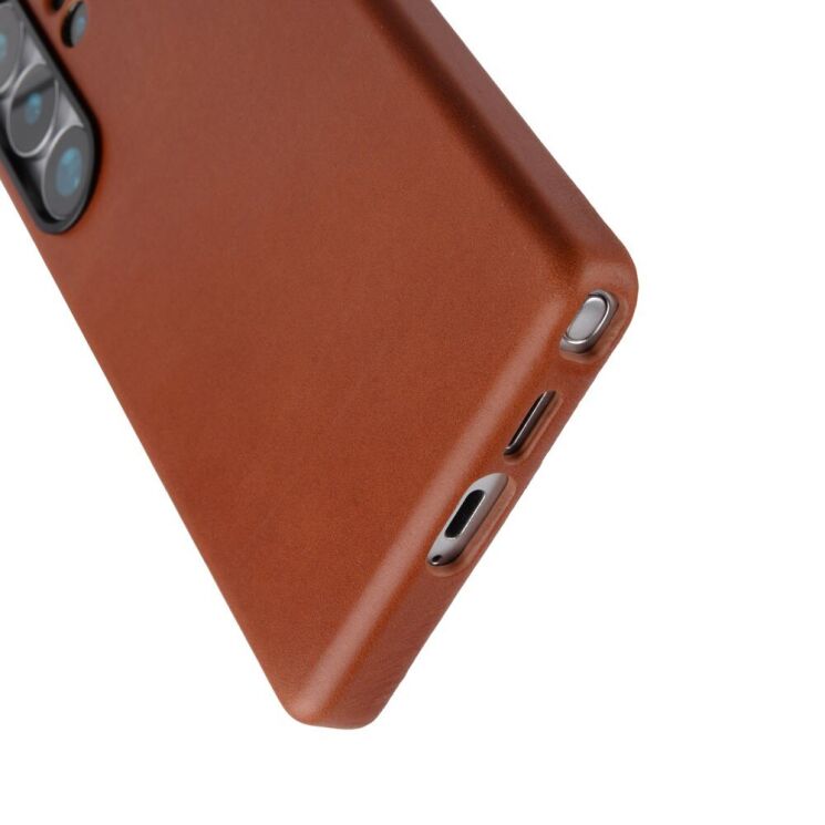 Защитный чехол MELKCO Leather Back Cover (with MagSafe Support) для Samsung Galaxy S25 Ultra (S938) - Brown: фото 6 из 6