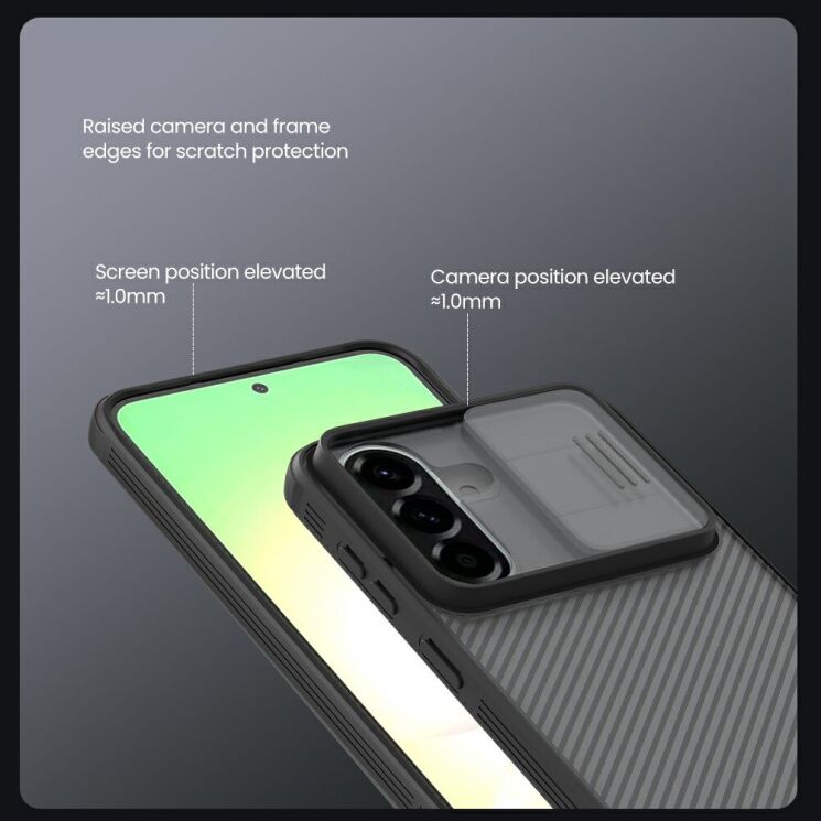Защитный чехол NILLKIN CamShield Pro (Clear Version) для Samsung Galaxy A57 (A576) - Transparent Black: фото 11 из 15