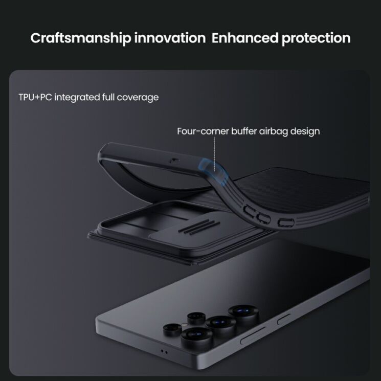 Защитный чехол NILLKIN CamShield Pro для Samsung Galaxy S25 Ultra (S938) - Black: фото 8 из 14