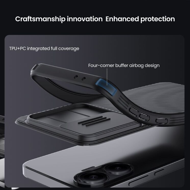 Захисний чохол NILLKIN CamShield Pro для Xiaomi Poco F7 - Black: фото 9 з 17