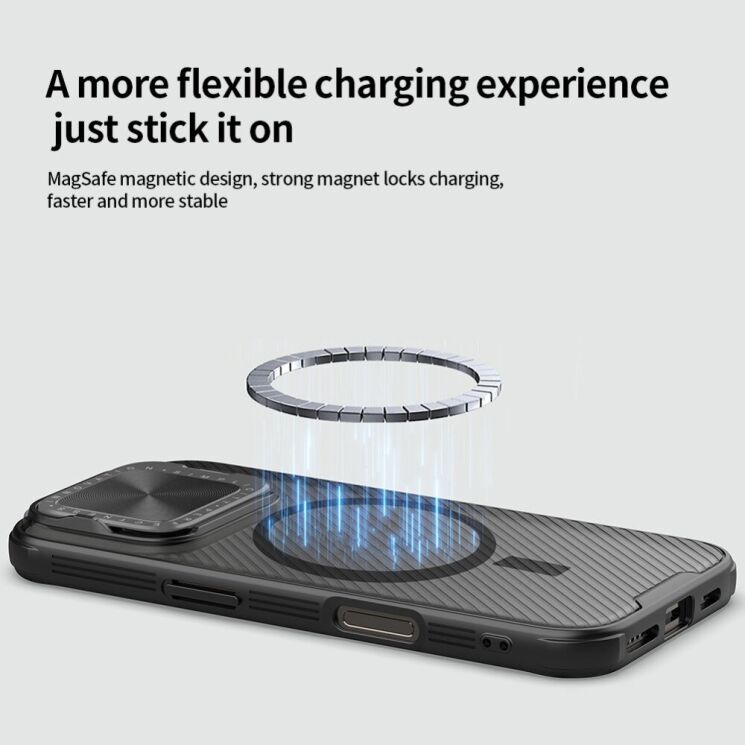 Защитный чехол NILLKIN CamShield Prop Magnetic для Apple iPhone 16 Pro - Black: фото 13 из 18