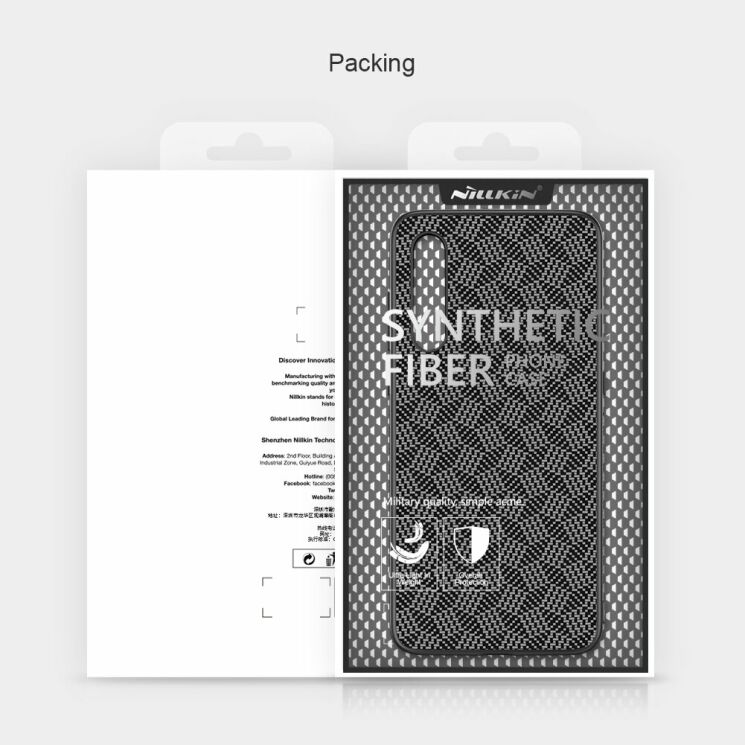 Защитный чехол NILLKIN Synthetic Fiber для Xiaomi Mi 9 - Silver: фото 17 из 17