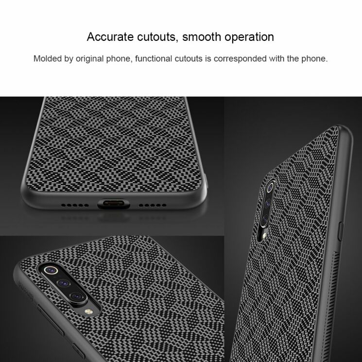 Защитный чехол NILLKIN Synthetic Fiber для Xiaomi Mi 9 - Silver: фото 12 из 17