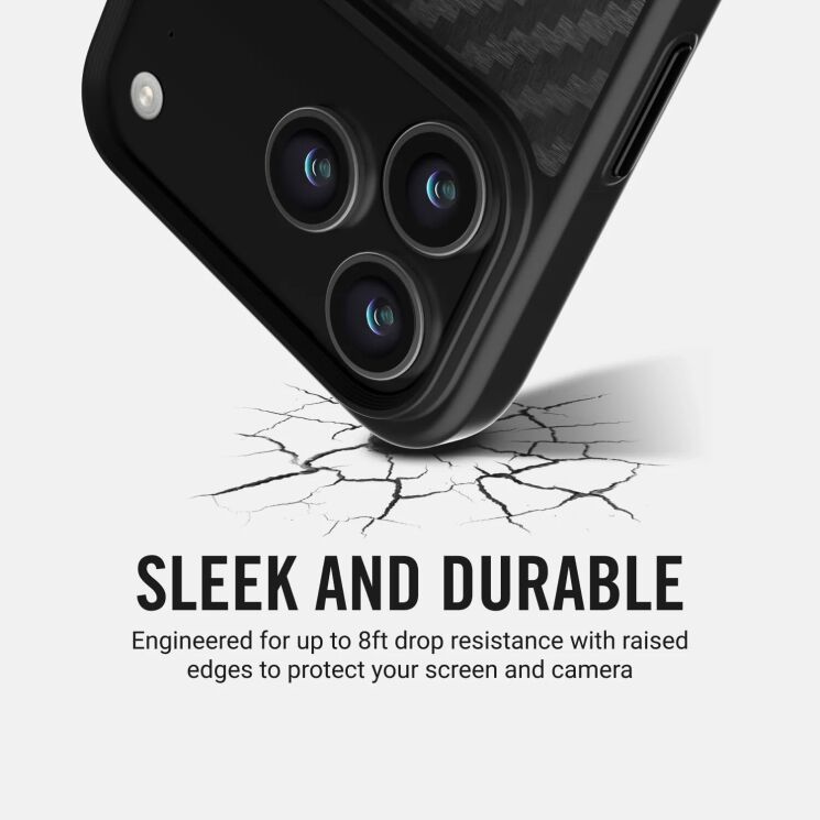 Защитный чехол Ridge Carbon Case with Magsafe для iPhone 17 Pro (A0349) - Black: фото 6 из 6