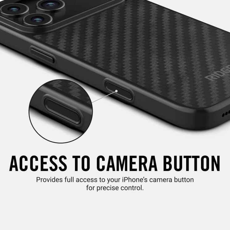 Защитный чехол Ridge Carbon Case with Magsafe для iPhone 17 Pro (A0349) - Black: фото 2 из 6
