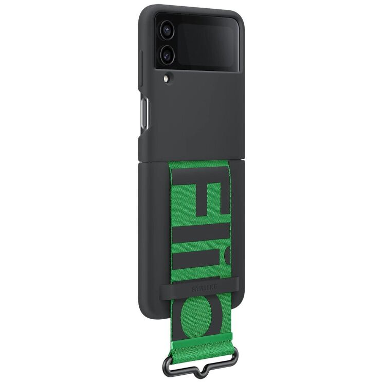 Захисний чохол Silicone Cover with Strap для Samsung Galaxy Flip 4 (EF-GF721TBEGUA) - Black: фото 2 з 8