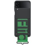 Защитный чехол Silicone Cover with Strap для Samsung Galaxy Flip 4 (EF-GF721TBEGUA) - Black: фото 1 из 8