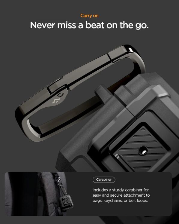 Защитный чехол Spigen Lock Fit для AirPods Pro 3 (ACS09825) - Matte Black: фото 18 из 19