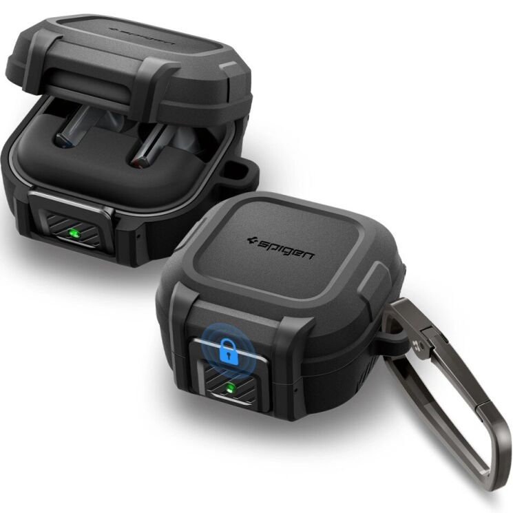 Защитный чехол Spigen Lock Fit для Samsung Galaxy Buds 4 / Buds 4 Pro (ACS11202) - Matte Black: фото 2 из 12