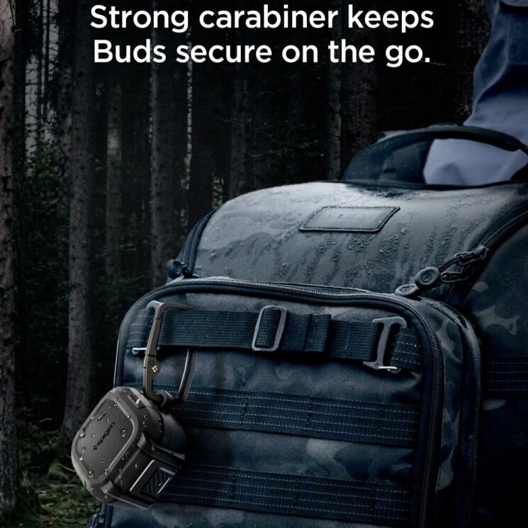 Защитный чехол Spigen Lock Fit для Samsung Galaxy Buds 4 / Buds 4 Pro (ACS11202) - Matte Black: фото 9 из 12