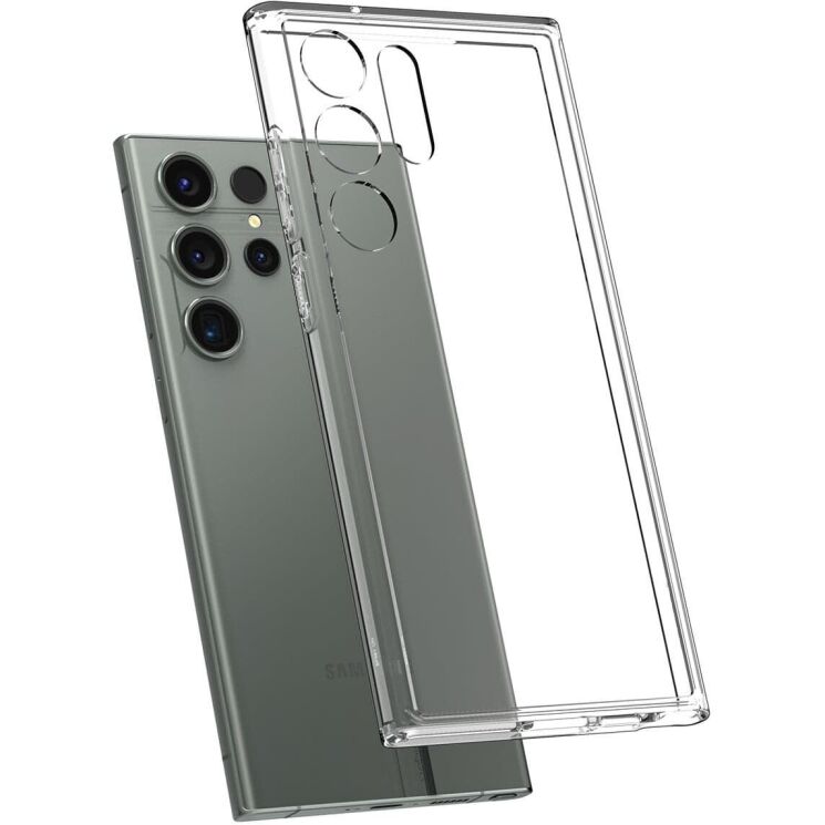 Захисний чохол Spigen (SGP) Crystal Hybrid для Samsung Galaxy S23 Ultra (S918) ACS05646 - Crystal Clear: фото 4 з 16