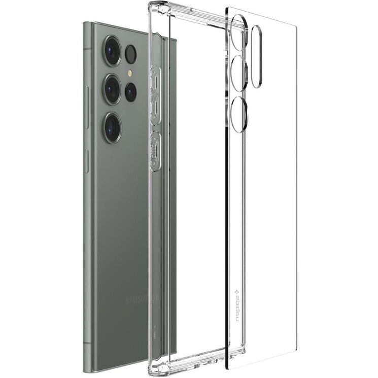 Захисний чохол Spigen (SGP) Crystal Hybrid для Samsung Galaxy S23 Ultra (S918) ACS05646 - Crystal Clear: фото 5 з 16