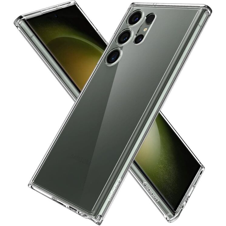 Захисний чохол Spigen (SGP) Crystal Hybrid для Samsung Galaxy S23 Ultra (S918) ACS05646 - Crystal Clear: фото 3 з 16
