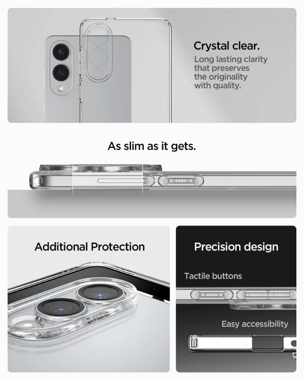 Защитный чехол Spigen (SGP) Liquid Crystal для Samsung Galaxy S25 Edge (S937) ACS09425 - Crystal Clear: фото 18 из 19