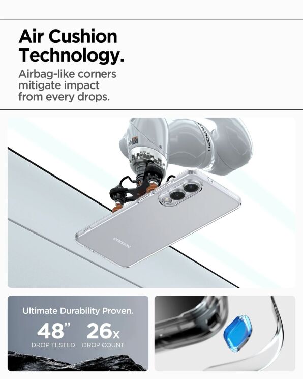 Защитный чехол Spigen (SGP) Liquid Crystal для Samsung Galaxy S25 Edge (S937) ACS09425 - Crystal Clear: фото 15 из 19