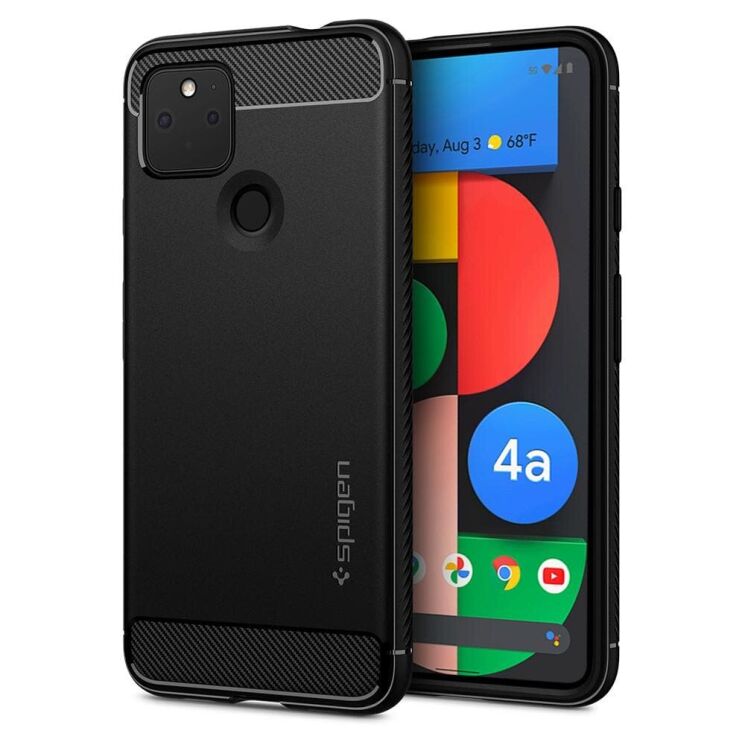 Защитный чехол Spigen (SGP) Rugged Armor для Google Pixel 4a 5G - Matte Black: фото 1 из 15