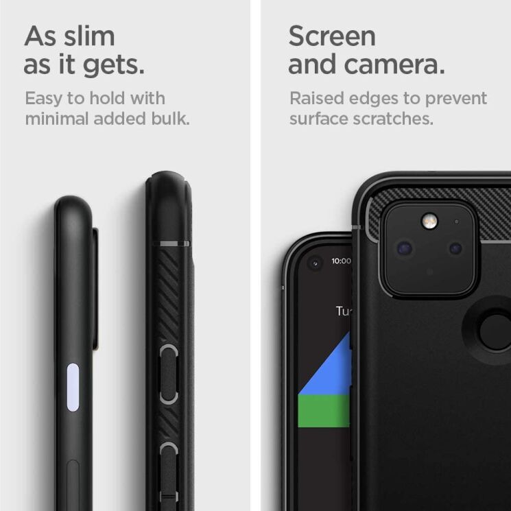 Защитный чехол Spigen (SGP) Rugged Armor для Google Pixel 4a 5G - Matte Black: фото 14 из 15