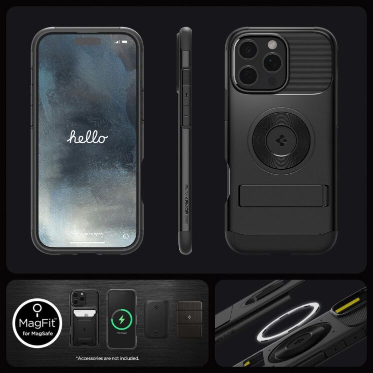Захисний чохол Spigen (SGP) Slim Armor (MagFit) для Apple iPhone 16 Pro Max - Black: фото 17 з 17