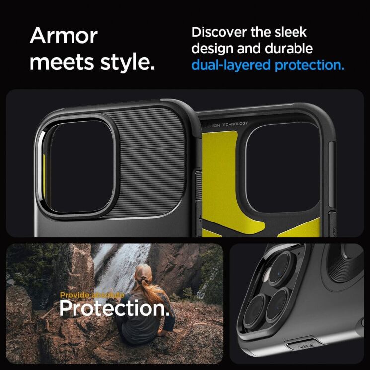 Захисний чохол Spigen (SGP) Slim Armor (MagFit) для Apple iPhone 16 Pro Max - Black: фото 16 з 17