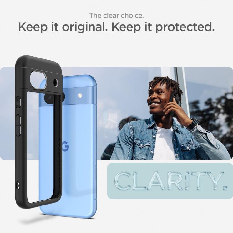 Защитный чехол Spigen (SGP) Ultra Hybrid для Google Pixel 8A - Crystal Clear: фото 16 из 17