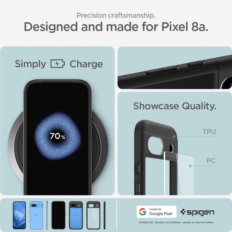 Защитный чехол Spigen (SGP) Ultra Hybrid для Google Pixel 8A - Crystal Clear: фото 17 из 17