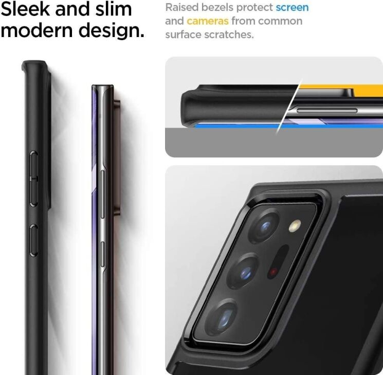 Защитный чехол Spigen (SGP) Ultra Hybrid для Samsung Galaxy Note 20 Ultra (N985) ACS01394 - Matte Black: фото 7 из 10