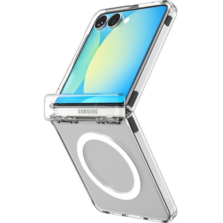 Защитный чехол Spigen (SGP) Ultra Hybrid Pro (MagFit) для Samsung Galaxy Flip 7 (ACS09559) - Clear / White: фото 3 из 24