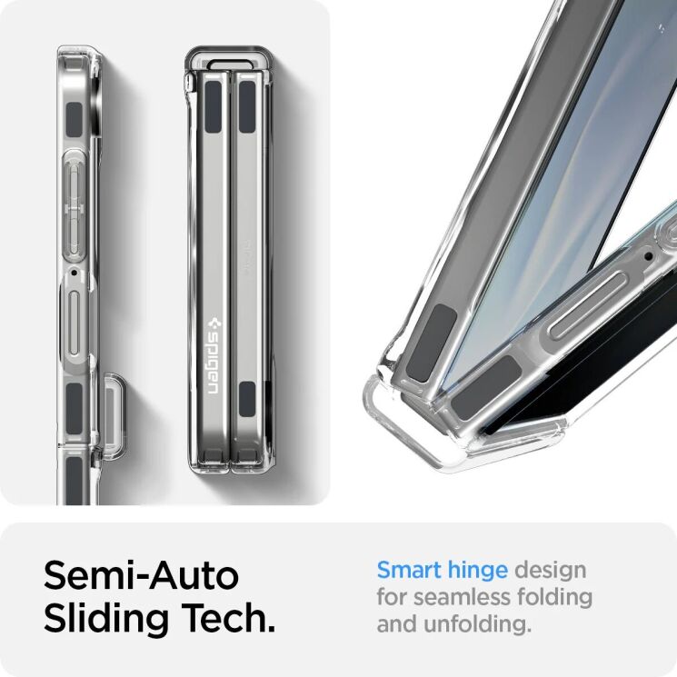 Защитный чехол Spigen (SGP) Ultra Hybrid Pro (MagFit) для Samsung Galaxy Flip 7 (ACS09559) - Clear / White: фото 22 из 24