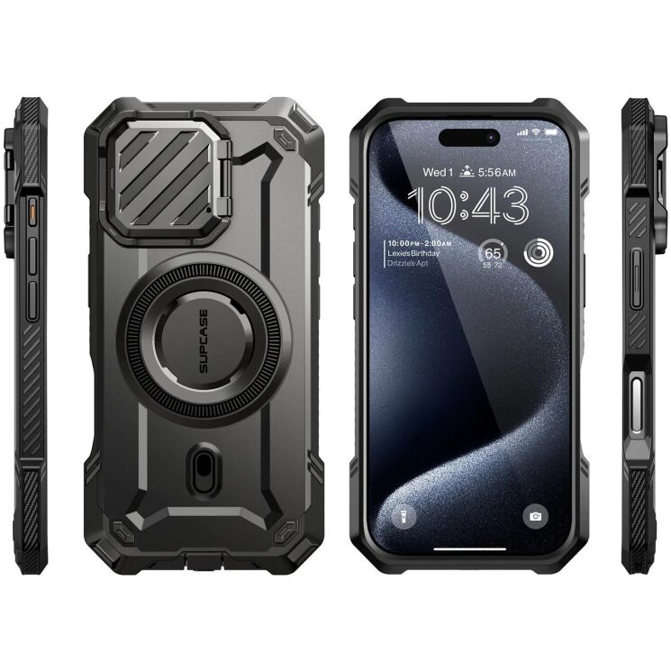 Защитный чехол Supcase Unicorn Beetle MAG XT MagSafe для Apple iPhone 16 Pro (843439150478) - Black: фото 5 из 12