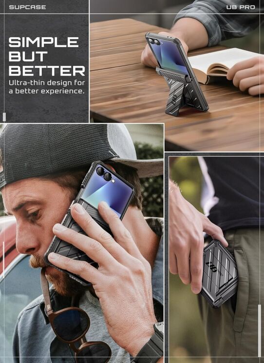Захисний чохол Supcase Unicorn Beetle Pro Rugged Case with Belt Clip для Samsung Galaxy Flip 7 (843439158900) - Black: фото 10 з 12