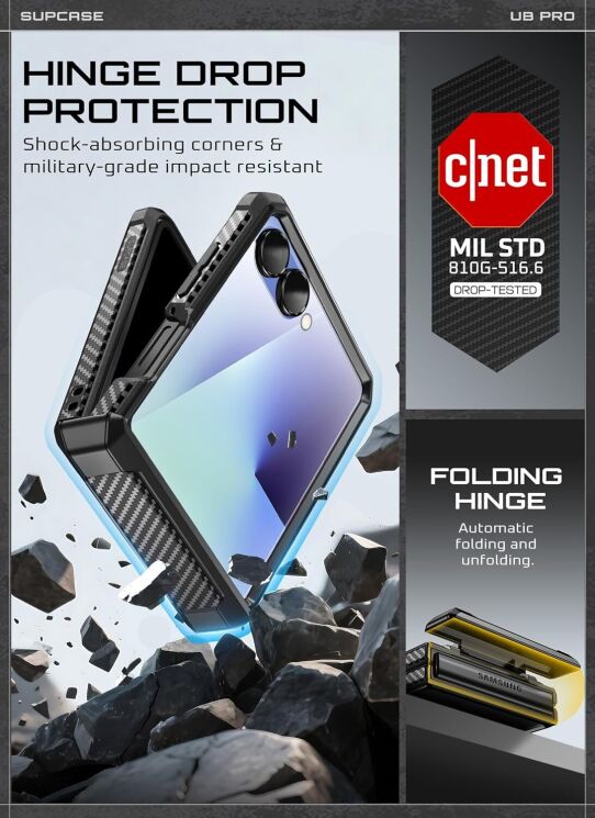 Захисний чохол Supcase Unicorn Beetle Pro Rugged Case with Belt Clip для Samsung Galaxy Flip 7 (843439158900) - Black: фото 8 з 12