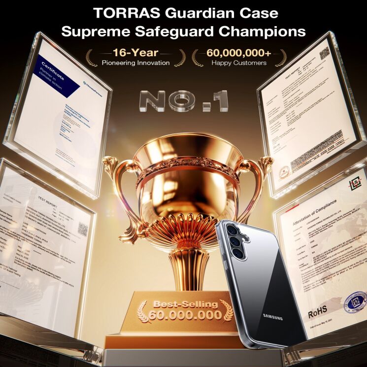 Защитный чехол TORRAS Guardian для Samsung Galaxy S26 Plus - Clear: фото 5 из 6