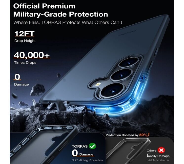 Защитный чехол TORRAS Guardian для Samsung Galaxy S26 Plus - Black: фото 7 из 10