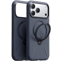 Чохол з кільцем-підставкою TORRAS Ostand Q3 Silicone (with MagSafe) для iPhone 17 Pro Max - Dark Blue: фото 1 з 7