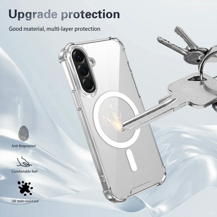 Захисний чохол UniCase AirBag Flow MagSafe для Samsung Galaxy A37 (A376) / A36 (A366) - Transparent: фото 8 з 14